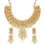 Touchstone Indian Bollywood Gorgeous Intricate Workmanship Mughal White Colorful Rhinestone Crystal Wedding Designer Jewelry Choker Necklace Set in Gold and Silver Tone for Women.