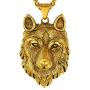 Richsteel Wolf Teeth/Wolf Pendant Necklace for Men 316 Stainless Steel/18K Gold Plated/Black Viking Wolf Nordic Jewelry(with Gift Box)