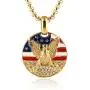 HZMAN Mens 18k Gold Plated Stainless Steel 3D Eagle American Flag Dog Tag CZ Pendant Necklace HZMAN Mens 18k Gold Plated Stainless Steel 3D Eagle American Flag Dog Tag CZ Pendant Necklace