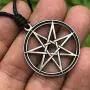OhDeal4U Septagram 7 Pointed Fairy Star Heptagram Pewter Pendant Charm Amulet w Necklace OhDeal4U Septagram 7 Pointed Fairy Star Heptagram Pewter Pendant Charm Amulet w Necklace