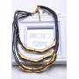 Womens Multilayer Pendant Choker Necklace Strands Leather Cord Chain Gold Alloy