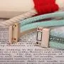 FANCY SHINY Leather Wrap Bracelet Boho Cuff Bracelets Crystal Bead Bracelet with Magnetic Clasp Jewelry Gifts for Women Teen Girls