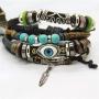 NICEMOVIC Bohemian Multi-Layer Braided Leather Bracelet