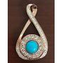 My Prime Gifts Snap Jewelry Rose Gold Rhinestone Infinity Pendant Holds18-20mm