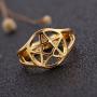 TEAMER Wiccan Pentacle Star Ring Witchcraft Pagan Gold Ring Size 9.5