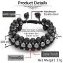 Top Plaza Mens Lava Rock Stone Essential Oil Diffuser Bracelet Chakra Yoga Healing Crystal Bracelet Natural Gemstone Beads Anxiety Bracelets Braided - 3 Layer