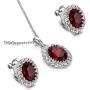 Yoursfs Necklaces and Clip On Earrings for Women 18K Gold Plated Oval Halo Austrain Crystal Pendant Non-Pierced Clip Earrings Prom Jewelry Set