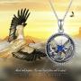 JUSTKIDSTOY Eagle Necklace for Men 925 Sterling Silver Steering Wheel Pendant Jewelry Hawk Necklace for Birthday