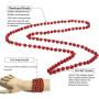 BALIBALI 8MM 108 Mala Beads Necklace Semi-Precious Gem Stones Mala Meditation Necklace 108 Hand Knotted Japa Yoga Beaded Necklace