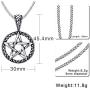 HUANIAN Stainless Steel Pentagram Pendant Necklace for Men Women Wiccan Jewelry