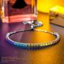 Kate Lynn Valentines Day Gifts for Her ✦Colorful Time✦ 925 Sterling Silver Adjustable Tennis Bracelet with 5A Cubic Zirconia Rainbow Bracelets for Women Jewelry with Gift Box