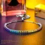 Kate Lynn Valentines Day Gifts for Her ✦Colorful Time✦ 925 Sterling Silver Adjustable Tennis Bracelet with 5A Cubic Zirconia Rainbow Bracelets for Women Jewelry with Gift Box