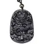 Mson Obsidian Pendant Necklace Obsidian Crystal Pendant Necklace Pattern with Extend Bead Chain for Men or Women Mson Obsidian Pendant Necklace Obsidian Crystal Pendant Necklace Pattern with Extend Bead Chain for Men or Women