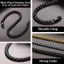 Richsteel Chunky Cuban Chain Necklace for Men Boys Women 6mm/10mm/14mm Width Stainless Steel/18K Gold/Black Plated Link Chains with Durable Clasp Hip Hop Jewelry