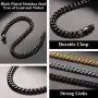 Richsteel Chunky Cuban Chain Necklace for Men Boys Women 6mm/10mm/14mm Width Stainless Steel/18K Gold/Black Plated Link Chains with Durable Clasp Hip Hop Jewelry Richsteel Chunky Cuban Chain Necklace for Men Boys Women 6mm/10mm/14mm Width Stainless Steel/18K Gold/Black Plated Link Chains with Durable Clasp Hip Hop Jewelry