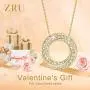 ZRU Circle Necklace, 18K Rose Gold & White Gold Plated, Round Pendant Necklaces for Women with Cubic Zirconia, Gifts for Valentines Day Birthday Anniversaries ZRU Circle Necklace, 18K Rose Gold & White Gold Plated, Round Pendant Necklaces for Women with Cubic Zirconia, Gifts for Valentines Day Birthday Anniversaries