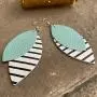 Cheetah Print Earrings for Women - 2-Layered Faux Leopard Leather Earrings Dangle Statement - Snake Print Danglers - Glitter & PU Leather - Set of Two - Mall of Style