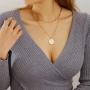 IEFSHINY Gold Layered Chain Necklaces for Women, 14K Gold Plated Butterfly Bar Coin Pendant Necklace Herringbone Paperclip Chain Link Choker Layering Necklaces Set for Women Teen Girl Jewelry Gifts