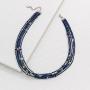 Silpada Into the Blue Natural Lapis & Quartzite Multi-Strand Necklace in Sterling Silver & Brass