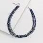 Silpada Into the Blue Natural Lapis & Quartzite Multi-Strand Necklace in Sterling Silver & Brass
