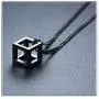 Xusamss Fashion Titanium Steel Hollow Cubic Pendant Necklace,22'' Link Chain