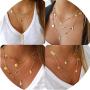 ORAZIO Layered Necklace for Women Star Ball Horn Infinity Leaf Bead Feather Shell Circle Bar Coin Pendant Necklace Chain Jewelry