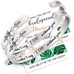 Bridesmaid Proposal Gifts Adjustable Bracelets - I Couldnt Say I DO Without You Stainless Steel Engraved Cuff Wedding Bangle for Bride Tribe Bridesmaid Maid of Honor