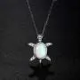 VIKI LYNN Baby Sea Turtle Necklace Sterling Silver Created Opal Jewelry for Women VIKI LYNN Baby Sea Turtle Necklace Sterling Silver Created Opal Jewelry for Women