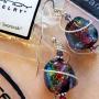 Body Candy Handcrafted 925 Silver Purple Dichroic Drop Dangle Earrings Created with Swarovski Crystals
