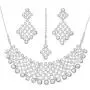 Touchstone Indian Bollywood Intricately Crafted Diamond Look Rhinestone Crystal Colorful Wedding Designer Jewelry Necklace Set in Gold and Silver Tone for Women.