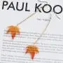 FUTIMELY Red Maple Leaf Earrings,Christmas Earrings for Womens Girls,Thanksgiving Jewelry,Long Tassels Pearl Drop Dangle Earrings