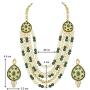Aheli Exquisite Multi Strand Faux Kundan Beads Pearl Necklace Earrings Set Indian Ethnic Wedding Traditional Jewelry for Women