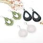 3 Pairs Women’s Girls Statement Dangle Earrings White Forest Green Earrings Woven Thread earrings Bohemia Ethnic Weave Raffia Elegant Rattan Drop Earring Set For Women Teens Girls