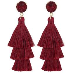 LEGITTA Tassel Earrings Layered Tiered Linear Drop Fashion Trending Earrings