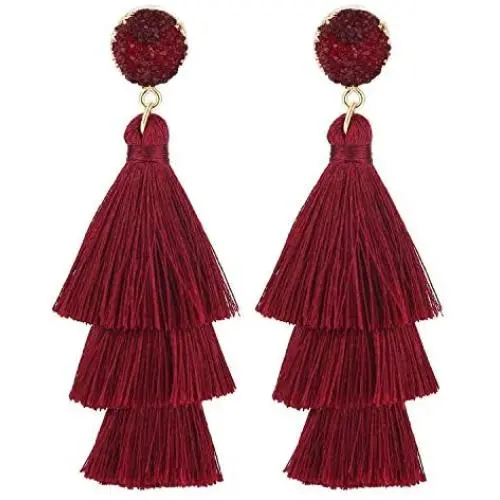 LEGITTA Tassel Earrings Layered Tiered Linear Drop Fashion Trending Earrings