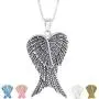 Angel Wing Necklace Sterling Silver Created Opal Gold Plated or Silver Guardian Angel Heart Pendant Necklace for Women Angel Wing Necklace Sterling Silver Created Opal Gold Plated or Silver Guardian Angel Heart Pendant Necklace for Women