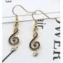 Fusamk Fashion Alloy Music Note Dangle Drop Earrings Fusamk Fashion Alloy Music Note Dangle Drop Earrings