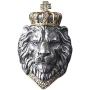 PikaLF Lion Head Ring for Men, Punk Animal King Crown Lion Ring, Hip Hop Lion Head with Crown Rhinestones Crystal Biker Ring, Lion Totem Ring, Amulet Ring, Gothic Jewelry Gift for Men Boys