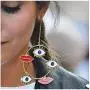 Exaggerated Long Big Evil Eyes Lips Charm Gold Color Dangle Earrings for Women Bohemian Earrings Party Jewelry (Color A) Exaggerated Long Big Evil Eyes Lips Charm Gold Color Dangle Earrings for Women Bohemian Earrings Party Jewelry (Color A)