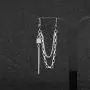 Punk Tassel Crawler Climber Small Hoop Earring for Women Girls Men Stainless Steel Cartilage Double Pair Hoops Vine Clip on Multi Layered Chain Drop Bar Dangle Fashion Jewelry 1 Piece