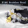 Trident Necklace, 3PCS LE-SEKAI Poseidon Trident Necklaces Stainless Steel Ancient Greek Amulet Necklace Neptune Pendant Poseidon God of The Sea Trident Pendant Hip Hop Jewelry Sailors Gift for Him