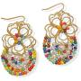 DAMLENG Unique Handmade Gold Flower Beaded Dangle Drop Earrings Bohemian Hollow Indian Jewelry for Women Girls