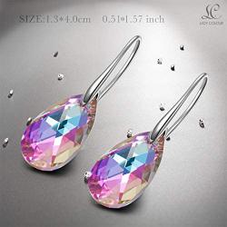 LADY COLOUR ✦Wonderland✦ Drop Dangle Earrings for Women Crystals Jewelry for Ladies Birthday Romantic Gifts with Gift Box, Soft Cloth