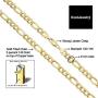 Kooljewelry 14k Yellow Gold Filled Figaro Necklace (3.3 mm, 4.2 mm, 5.2 mm, 6 mm, 7.8 mm or 8.6 mm)