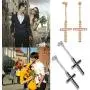 Cross Earrings for Mens Women Pave Cubic Zirconia Iced Out Earrings with Cross Sterling Silver/Black Metal/18K Gold Plated Cross Religious Jewelry Christian Baptism Gift