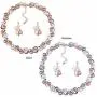 Sparlking Banquet Wedding Bride Pearl Leaves Necklace Earrings Jewelry Set with Crystal Gorgeous Neckalce for Women Party Jewelry