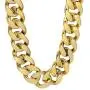 CrazyPiercing Faux Gold Acrylic Chain Necklace, 90s Punk Style Necklace Costume Jewelry, Hip Hop Turnover Chain Necklace, Plastic 32 inches, 36 inches 35mm