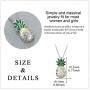 LUHE Pineapple Pendant Necklace,Pineapple Stud Earrings,Pineapple Threader Earrings,Sterling Silver Two-Tone Pineapple Jewelry Gift for Women Teens Girls