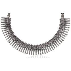 Sansar India Oxidized Silver Plated Kolhapuri Choker Necklace for Girls and Women
