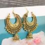 DOUVEI 4 Pairs/Set Indian Jhumka Jhumki Ethnic Dangle Earring Sets for Women Vintage Silver Gold Long Tassel Bell Drop Bollywood Earrings Boho Gypsy Jewelry
